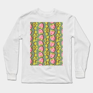 Raspberry Boom Seamless Surface Pattern Design Long Sleeve T-Shirt
